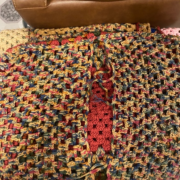 Large Granny Square Crochet Queen Blanket Boho - Picture 6 of 6